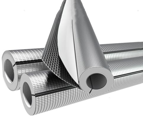 Frostschutzisolierrohr Rohrisolierung Schaum Halb Split Selbstklebend Isolierung Rohr Mit Aluminiumfolie Kautschuk Weiß Schlauch Rohrisolierung ID 22 27 34 43 52 65 76 90 114mm(90mm*20mm*0.95m)