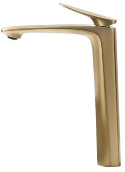 Grifos de baño de lujo, mezclador de lavabo alto, grifo de fregadero alto, grifería de lavabo Gourmet, grifo de agua fría y caliente, latón cromado negro(Brushed Gold Faucet)