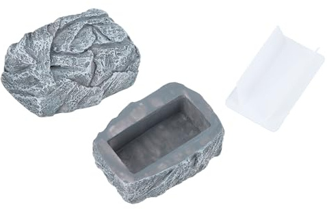 uxcell Fake Rock Key Hider, Hide A Spare Key Outdoor Waterproof Fake Rock Hider Decoration Safe Storage Lock Box for Outside Garden Decoration, Light Gray