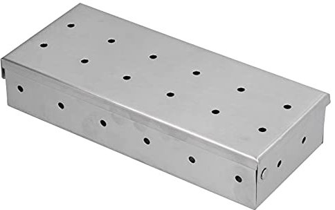 Jwthee Scatola per affumicatura per Grill a Gas o a Carbone, Scatola per affumicatura in Acciaio Inossidabile, Funziona con trucioli di Legno, Scatola per affumicatura