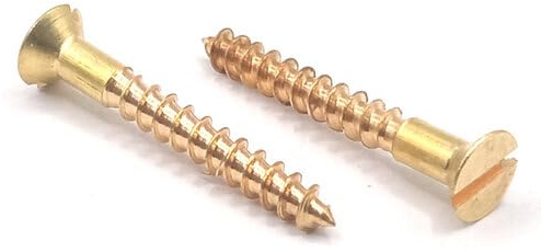 Holzschrauben Senkkopf mit Schlitz DIN 97 - Messing natur (Ø 3 mm x 30, 50 Stück)