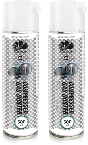 AABCOOLING 2 x 500ml Home&Office Druckluftspray K1 Staubgebläse, Druckgasreiniger druckluft, Büromaterial, Duster Spray, Reinigungsgeräte, Druckluft aus der Dose für die Reinigung von Multimedia