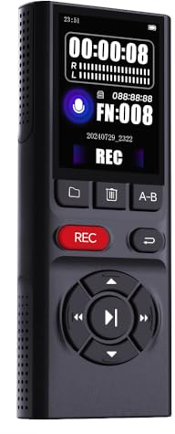 64GB Jaswill Digital Voice Recorder with Playback Long Battery 2-inch Screen MP3 Audio Recording for Meetings Lectures and Interviews Portable USB Recording Device with Voice Activation