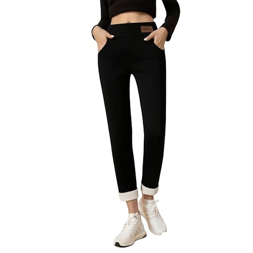 YKDLLF Leggins Termicos Mujer Invierno Forro Polar Grueso Mallas Termicas Deporte Pantalones Leggins Mujer Invierno Cintura Alta Pantalones con Forro Polar con Bolsillos Mallas Deporte