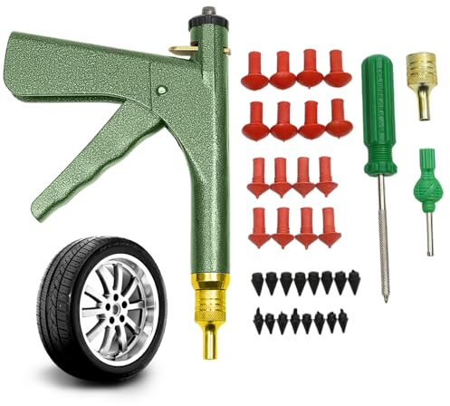 Jcasbdn Kit de reparación de neumáticos con enchufes, Kit práctico de tapón de neumáticos Profesional de Servicio Pesado, eficiente y de Uso múltiple para pinchazos de y Pisos en automóviles