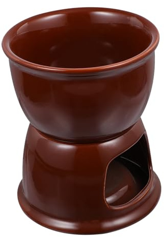 Holibanna Ceramic Fondue Pot Set for Melting Cheese Butter Sturdy Warming Caquelon for Kitchen Home Outdoor Dining