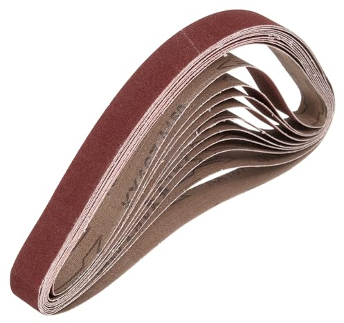 QUARKZMAN 25mm x 762mm Nastri Abrasivi, 10Pz 150 Grana Carta Vetrata per Levigatrice Ossido di Allumina Per Lavorazione Legno, Lucidatura Metalli, Affilatura Coltelli