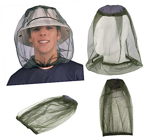 DECOMELODY Moustiquaire de Tête Élastique pour Plein Air Filet Moustique et Respirant Protection Insectes pour Homme et Femme