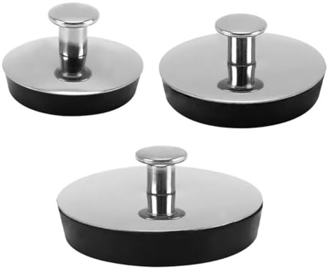 Helilyco Stainless Steel Sink Bathtub Drain Stopper for Washbasin Kitchen Bathroom | Rubber Seal for 33-35mm 43-44mm 54-55mm Drains | Pack of 1 S M L