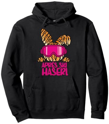 Après Ski Haserl Tiger Hase mit Skibrille lustig Pullover Hoodie