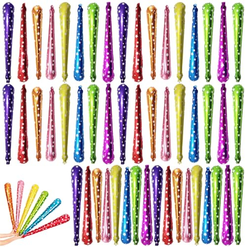 Bemonew 50Pcs Inflatable Thunder Sticks Noise Makers for Sporting Events & Party