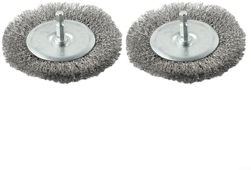 2-Pack Stainless Steel Wire Cup Brush Set for EFB 400 & EFB 401 Electric Joint Cleaners – 100 mm Diameter, 6 mm Shank, Heavy-Duty Grout &