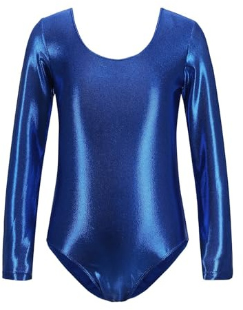 Niños Niñas metálico Brillante Body de Ballet de Manga Larga Leotardo Gimnasia Danza Formación Yoga Etapa Rendimiento Traje