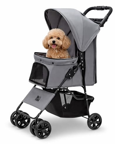 My Friend Hundebuggy, Hundewagen S1 klappbar - bis 15 kg | Haustierwagen mit Sicht- & Belüftungsfenster, gepolstert, komfortabel & sicher für Hund, Katze & Kleintiere