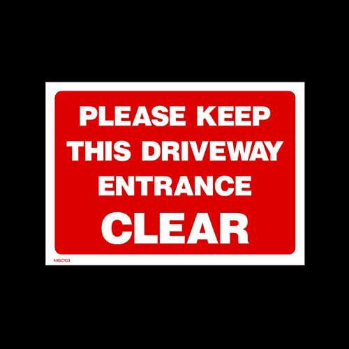 USSP&S Please keep driveway clear Plastic Sign with 4 Pre-Drilled Holes (MISC103) - No Parking, Private Property, Access, Disabled Parking, Vehicle, Warning