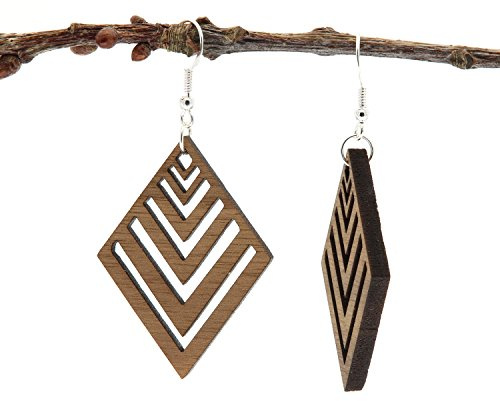 NaturSchatulle Holzohrringe Holzschmuck Mara I natürliche Ohrhänger Holz 925 Sterling Silber Ohrringe Damen Ohrschmuck
