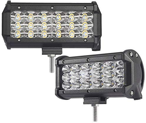 SCH 2PCS 54W Barra de Luces LED de 3 Filas, Luces de Trabajo Faros de automóvil Proyectores Proyectores Exterior Impermeable IP68 SUV Fuera de Carretera Iluminación de conducción de Barcos, 12V 24V