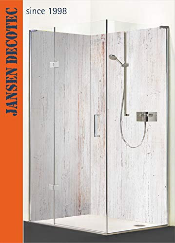 Eck - Duschrückwand, 2 Segmente, je 90x200cm, Motiv: Holzdesign-Vintage