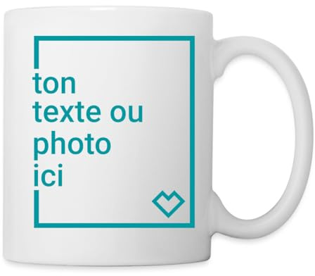 Spreadshirt Créez Votre Propre Tasse Personnalisée avec Texte ou Photo Individuelle Mug Blanc, taille unique, blanc