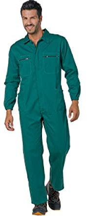 LOGICA TUTA DA LAVORO UOMO CON CERNIERA 100% COTONE COLORE VERDE TAGLIA 3XL