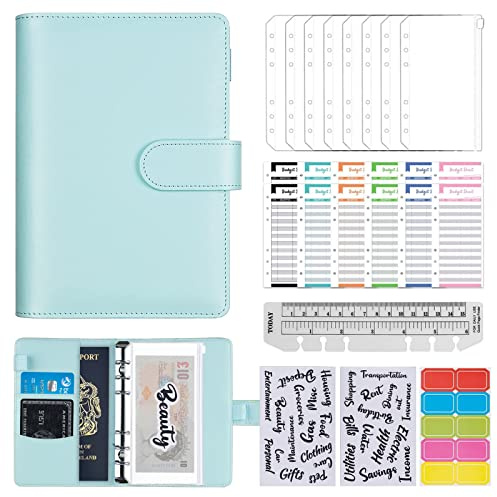 ChangWanna A6 Budget Planner Binder Set - Bugetplaner mit Folien Geldumschläge, Sparchallenge Budgetplaner Deutsch Sparbuch, Haushaltsbuch mit Geldfächer, Finanzplaner Ringbuch Planer für Geld Sparen