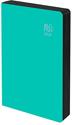 Agenda 2022 2023 - Cuero Regenerado - Pacific - Día Página - Tamaño A5-15 x 21 cm - Idioma: Español - Inglés - Incluye dos cintas de registro y pegatinas – Kunnui