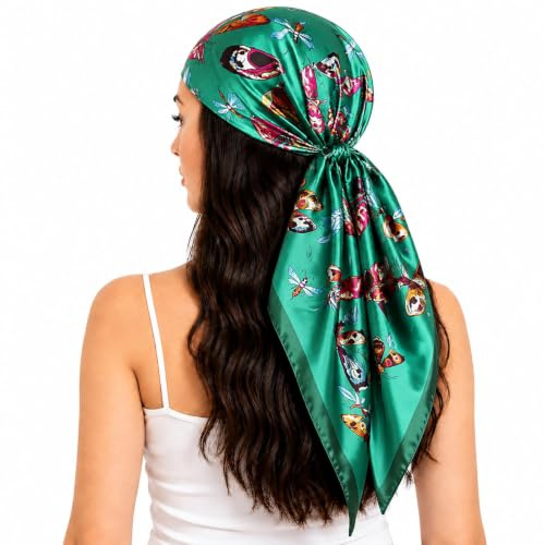 FAIRYGATE Damenschal Schal Tuch Blume Bandana Halstuch Kopftuch Schals 90 x 90 cm Bunte