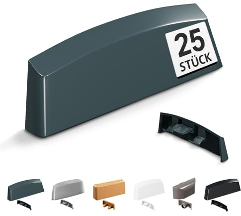 VOOXA 25St Wasserschlitzkappen 45mm, für Schlitzen 29-33x5mm Anthrazit 7016 | Für Schlitzfräsungen 29-33x4,6-5mm | passend für Fenster & Türen | einfache Montage, Anthrazitgrau RAL7016