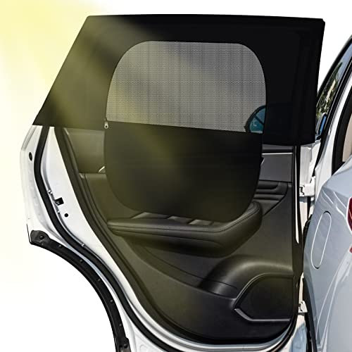 Oziral Parasol Coche Infantil Lateral 2 Piezas de Doble Capa Nueva con Cremallera Parasol General para Coche para Niños Ventana de Protección de Verano Pantalla AntipíoTranspirable Anti-Ultravioleta