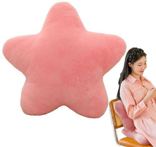 PUCHEN Gelber Stern-Wurfs-Kissen | Kuschelig weiches, Flauschiges Plüschkissen - Kinderzimmerdekoration für Jungen, Mädchen, Kleinkinder, Neugeborene, Kinder, Kinder