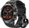 SUNKTA Montre Connectée Homme avec Appel Bluetooth pour Android iOS 400 mAh Sport Smartwatch Homme 2 Bracelets en Noir pour Montre Homme Connectée Fréquence Cardiaque Sommeil Santé Moniteur