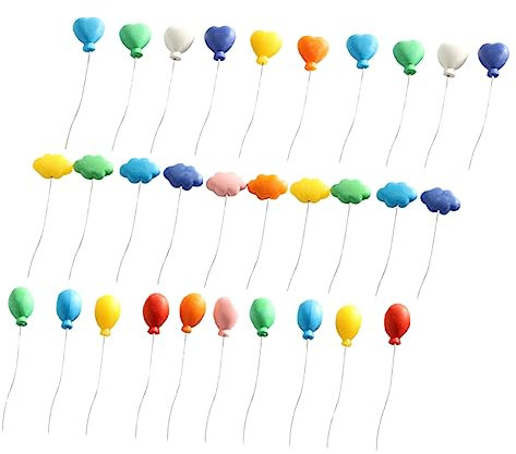 Toyvian 30stücke Miniatur Luftballons Teiliges Bunte Dekoration Für Mini-häuser Fotografie Realistisches Accessoire Für DIY Landschaften Hochwertige Plastikkonstruktion Für
