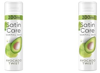 Gillette Satin Care Intimpflege Rasiergel Damen (200 ml), Avocado Twist, Geschenk für Frauen (Packung mit 2)