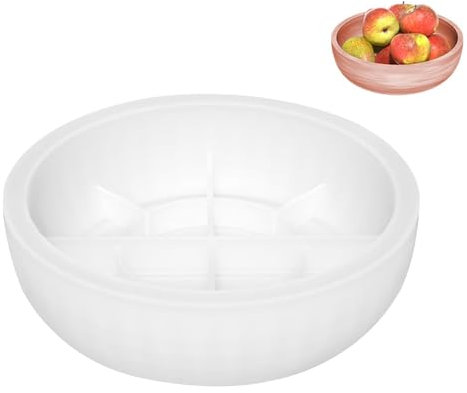 FENGQQKJ Bandeja redonda grande de resina epoxi, moldes de resina y silicona