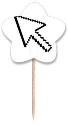 Palillos de dientes con diseño de flecha y píxeles para mouse de computadora, con etiqueta de estrella, palillos