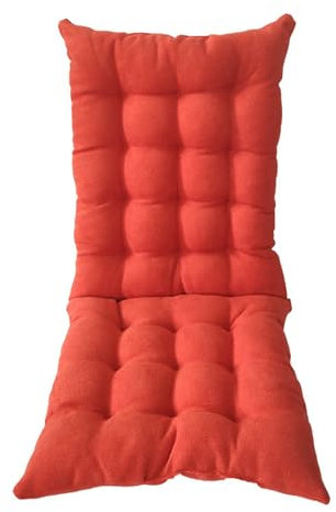Ueiwffzo Niedriglehner Auflage Dicke Gartenstuhlauflagen Niederlehner Sitzpolster mit Bändern, niedrig Stuhlkissen Rückenkissen für Stühle Sessel (Orange,95 x 40 x 6cm)