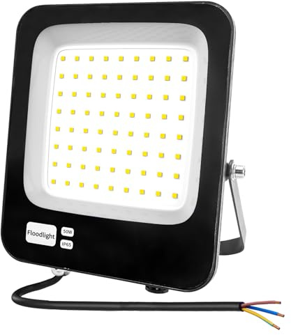 Focos LED Exterior 50W,Fosingut IP66 Impermeable Foco Proyector LED Exterior,6500K Blanco Frío Super brillante Focos Interior,Luz de Seguridad Floodlight para Jardín,Garaje,Patio,Trasero,Terraza