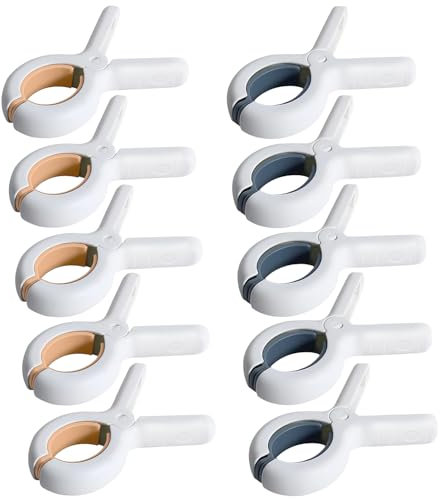 10 PCS Towel Clips for Sun Loungers Beach Towel Clips Towel Clips Beach Towel Clips for Sun Loungers Towel Pegs for Sun Lounger Sunbed Towel Clips Beach Towel Pegs（Blue & Yellow）