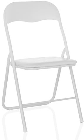 hjh OFFICE Klappstuhl gepolstert TUDELA Basic Besucherstuhl Faltstuhl klappbar, bis 120kg belastbar, Weiß
