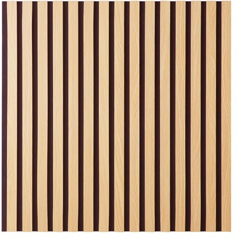 Homestyle4u Akustikpaneele Holz 60x60 cm - Wandpaneel Eiche & Filz Schwarz | Moderne Wandverkleidung zur Geräuschdämmung - 1 Lamellenpaneel aus MDF - Einfache Montage durch Kleben oder Schrauben