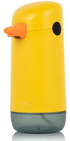 SENIURIS Dispenser automatico di sapone a forma di anatra gialla, dispenser di sapone con sensore a infrarossi touchless per bagno e cucina.
