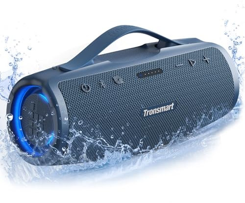 Tronsmart Mirtune S100 Cassa Bluetooth Portatile 50W, Bassi Potenti e Alti Chiari, Manico Retrattile, 20 Ore di Riproduzione, Impermeabile IPX7, Equalizzatore Personalizzato e Powerbank