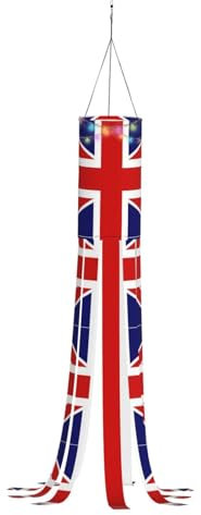 Festlicher Windsack mit englischer Flagge, Halloween-Geister-Dekorationen, ästhetische Herbst-Windsäcke für den Außenbereich
