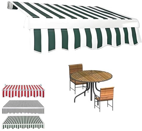 Markisenbespannung Canvas Markisenstoff Markisen Ersatzstoff Sonnenschutz Stoff Premium Markisenstoff Bistro-Markisen Restaurant Markisen Shop Markisen Markisenbespannung Canvas(Green,(20x13ft)6x4m)