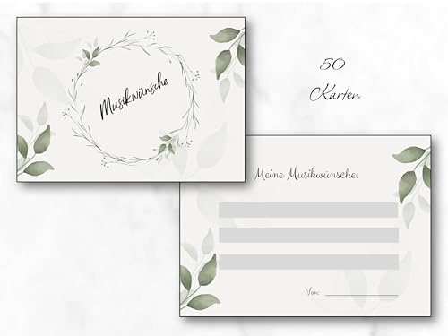 Generisch Hochzeit 50 Musikwunschkarten A7 Musikwunsch DJ-Karten Party Feier Fest Geburtstag Hochzeitsfeier Hochzeitsspiel