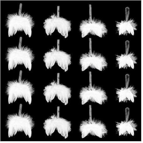 16 Stück Engelsflügel Christbaumschmuck Engelsflügel Deko Weihnachtsbaum Anhänger Engel Weihnachten Deko Weiß Geeignet für Weihnachten Party Dekoration DIY Crafts