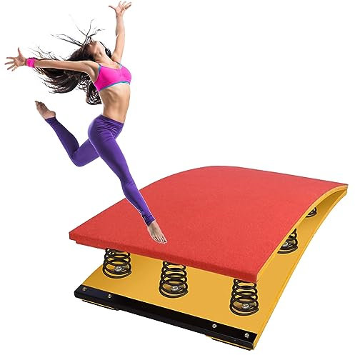 Sprungbrett, Gymnastik-Sprungbrett, extra elastisches Sprungbrett für Erwachsene und Junioren, gebogenes Hochleistungs-Sprungbrett aus Hartholz – 9 Federn, für das Schwebebalken-Training im