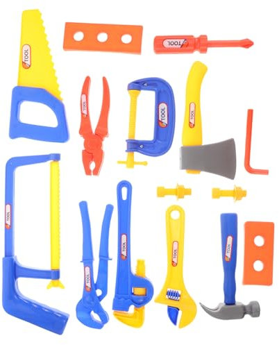 Vaguelly 15stücke Teiliges Junge Mädchen Werkzeugset BAU Spielzeug Für Jungen Realistisches Werkzeug Kit Mit Schrauben Und Schraubendreher Geeignet Für Rollenspiele Und Kreative