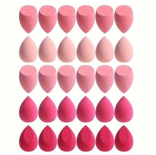 HonFitat 25 delar färgform slumpmässig makeup svamp set makeup ägg torr våt dubbel användning puff
