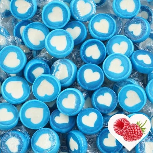 EinsSein Herzbonbons blau-hellblau-weiß 5kg | Handgemachte Rocks Bonbons | Süßigkeiten & Gastgeschenke für Kindergeburtstag Taufe Kommunion Konfirmation bayrische Hochzeit | Mitgebsel für Jungen